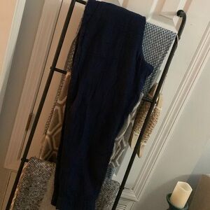 Navy blue high waist cropped pants